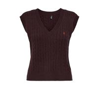 ONLY Onlkatia SL Cable V-Neck Vest CC KNT, Chocolat, S Femme