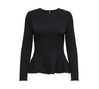 ONLY Onlkenya L/S Peplum Top JRS, Noir, S Femmes