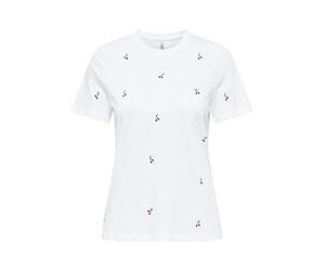 ONLY Onlketty Life S/S O-Neck Top Box CS JRS, Blanc éclatant, L Femmes