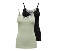 ONLY Onlkira Life Lace Lot de 2 débardeurs pour Femme Noos Sauge du désert/Noir, Taille S, Desert Sage/Pack:Desert Sage/Black, S