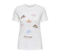 ONLY Onlkita Life Reg S/S Texana Top Box JRS, Cloud Dancer, L