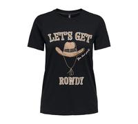 ONLY Onlkita Life Reg S/S Texana Top Box JRS, Noir, L