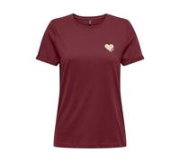 ONLY Onlkita Life S/S Top Noos, Bordeaux, L Femmes
