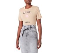ONLY ONLKITA REG S/S Flamingle Top Box JRS T-Shirt, Nomad/imprimé : Flamant Rose, XS Femme