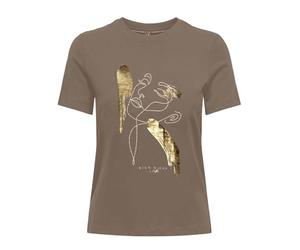 ONLY Onlkita Reg S/S Mix Top Box CS JRS Ex. T-Shirt, Noyer/imprimé : éternel, XS Femme