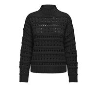 ONLY Onlleah Ls High Neck KNT Sweater, Noir, L Femme