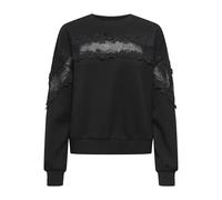 ONLY Onllemo L/S O-Neck Lace SWT, Noir, XL Femme