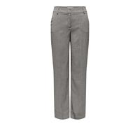 ONLY Onllettie MW STR Pantalon, Noir/Carreaux : Pierre Pumice + Cloud Dancer, 40W x 32L Femme