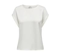 ONLY Onllieke S/S Satin Mix Top WVN Noos Chemisier à Manches Courtes, Blanc, L Femmes