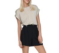 ONLY Onllieke S/S Satin Mix Top WVN Noos Chemisier à Manches Courtes, Marron, M Femmes