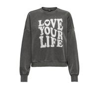 ONLY Onllinda L/S O-Neck Print Stud Box Ccswt, Noir, L Femme