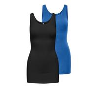 ONLY Onllive Love New Long TT Lot de 2 JRS Débardeur, Noir, S Femme
