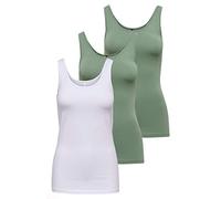 ONLY Onllive Love Noos Débardeur pour Femme, Blanc/Vert (1 x Blanc/2 x Vert Chinois), XXL