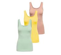 ONLY Onllive Love Noos Débardeur pour Femme, Multicolore (1 x Misty Rose, 1 x Aqua Foam / 1 x Yellow Iris), XXL