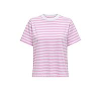 ONLY T-shirt rose clair / blanc, Taille L