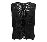 ONLY Onllizzy Life SL Crochet Tie Vest KNT, Noir, XS Femme