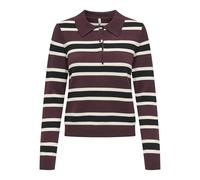 ONLY Onllondon Ls Stripe Polo CC KNT, Chocolat, L Femme
