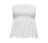 ONLY Onllou Life EMB Bandeau Top WVN, Blanc éclatant, XL Femmes