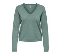 ONLY Onlloyal Life Ls Pull à col en V pour Femme KNT Nca, Vert Chinois, XS, Vert Chinois, XS