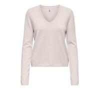 ONLY Onlloyal Life Ls Pull col en V KNT Nca, Beige Clair, XS