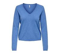 ONLY Onlloyal Life Ls Pull col en V KNT Nca, Bleu Outremer, S