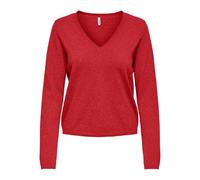 ONLY Onlloyal Life LS V-Neck Pull KNT Nca Col en V, Rouge-Mars Rouge, L Femme, Rouge - Mars Red, L