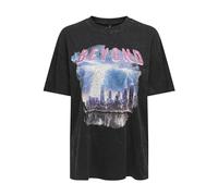 ONLY Onllucca Life S/S Night Top Box JRS T-Shirt, Noir/imprimé : Beyond Good, L Femme