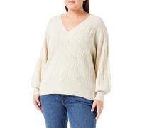 ONLY Onllucia Ls Glitter V-Neck CS KNT Pull en Tricot, Pierre Pure, détails : Paillettes d'amande givrée, L Femme