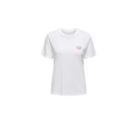 ONLY Onllucia Reg S/S Top JRS T-Shirt, Blanc, M Femmes