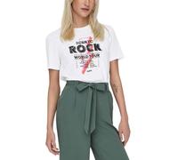 ONLY Onllucia Reg S/S Top JRS T-Shirt, Blanc, M Femmes