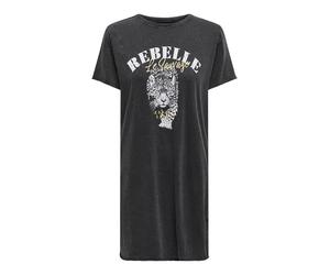 ONLY Onllucy Life Dress S/S JRS Noos Robe t-Shirt, Noir, S Femmes