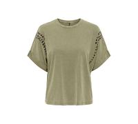 ONLY Onllucy Life S/S Loose Studs Top JRS T-Shirt, Kalamata-Détails : Clous à l'avant, M Femme