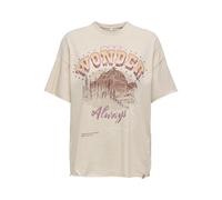 ONLY Onllucy Life S/S Mountain Top Box JRS, Pumice Stone, M Femmes