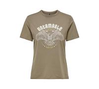 ONLY Onllucy Reg S/S Haut JRS Noos T-Shirt, Noyer/imprimé : untamable, S Femme