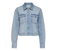 ONLY Onllumi Ls Rhinestone DNM PIM Veste pour femme, Bleu jeans clair, x_l