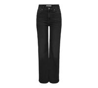 ONLY Onlluna Hw Wide DNM Diabox Jeans, Noir, 27W x 32L Femme