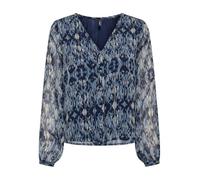 ONLY Onlluna L/S Col en V Noos Ptm Chemisier à Manches Longues, Forever Blue/AOP : Ethnic Rebel, XS Femme