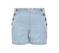 Only Onlmadeline Button Hw Short Gua, Bleu Jeans Clair, XL Femme
