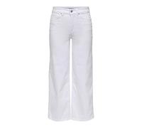 ONLY Onlmadison Blush Hw Crop Wide Cro22 Noos, Blanc/Denim, XL / 32L Femmes