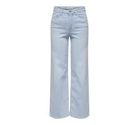 ONLY Onlmadison Blush Hw Wide DNM Cro495 Noos, Denim Bleu Clair, S / 32L Femmes