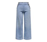ONLY Onlmadison Hw Button Wide CRP DNM Gen, Bleu Jeans Clair, 31W / 32L Femmes