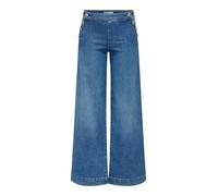 ONLY Onlmadison Hw Button Wide DNM Gen769Noos, Denim Bleu médium, 27W / 34L Femmes