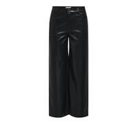 ONLY Onlmadison HW Wide Crop Faux Lea Pantalon pour femme, Noir , M / 32L