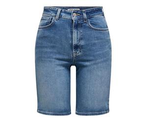 ONLY ONLMADISON Short en Jean pour Femme Taille Haute Coupe Normale, Denim Bleu médium, M