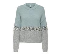 ONLY Onlmaine Life Ls Sequin Block O-Neck KNT pour Femme, Arona, M