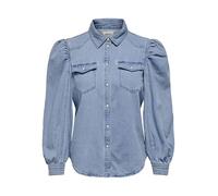 ONLY Onlmallory Life LS DNM Shirt Qyt Chemise, Bleu Jeans Clair, XS Femmes