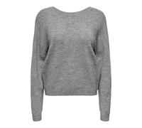 ONLY Onlmanifesta Ls Reversible BF KNT Pull-Over, Mélange de Gris Clair-Détails : Dentelle Noire, S Femme