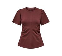 ONLY Onlmarie Life S/S Ruching Top JRS Noos, Marron, M