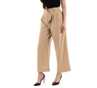 Pantalon paperbag beige en viscose Pax Beige M