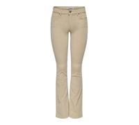 ONLY Onlmary-Global Mid Cord Flared PNT Noos, Crème, 34W / 30L Femmes